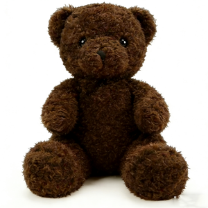 Oso de Peluche Personalizado de Felpa Marrón Oscuro con Pelo Rizado, Clásico y sin Ropa - Product Image 3