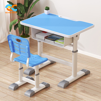 Proveedor Directo de Escritorio de Estudio de Madera con Rejilla Ventilada, Conjunto de Mesa y Silla para Estudiantes, Suministro al por Mayor para Proyectos Escolares