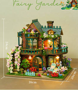 Kit <span class=keywords><strong>de</strong></span> construction DIY Villa <span class=keywords><strong>de</strong></span> <span class=keywords><strong>jardin</strong></span> elfique, modèle miniature éducatif en bois à assembler soi-même, cadeau pour les 14 ans et plus - Product Image 6