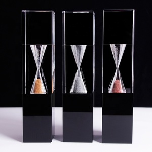 Guangzhou Wholesale K9 Crystal Hourglass Trophy Cube Trophy Laser Engraving Crystal Custom 3d for Business Anniversary Gift