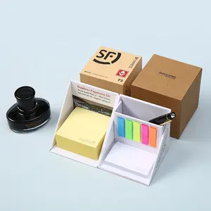 Promotional Custom Sticky Notes Box Multi-fonction Memo Pad Cube Sticky Notes Pad With Pen Holder