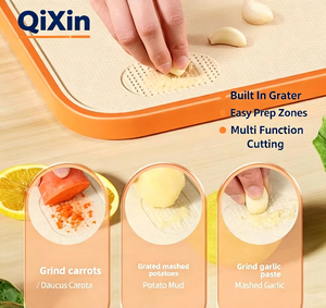 Tabla de cortar de paja de trigo de doble cara antideslizante con orificio para colgar, apta para alimentos, para carne, verduras y frutas - Product Image 5