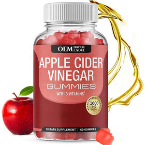 Gomitas Veganas de Vinagre de Sidra de Manzana OEM ODM, Naturales, para Adultos, Apoyo Digestivo, Desintoxicantes, 60 Unidades - Product Image 1