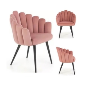 Ghế ăn thanh lịch hiện đại Thiết kế tiểu thuyết nhung dễ dàng để làm sạch và mạnh mẽ bọc Ghế thích hợp cho nhà hàng quán cà phê - Product Image 1