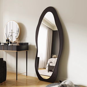 <span class=keywords><strong>Espejo</strong></span> Irregular Asimétrico de Cuerpo Entero |   <span class=keywords><strong>Espejo</strong></span> Moderno <span class=keywords><strong>Ondulado</strong></span> para Pared y Suelo, Decoración para Sala de Estar y Dormitorio - Product Image 5