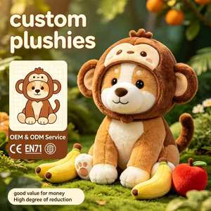 Peluche singe Shiba personnalisée en gros, animal en peluche doux <span class=keywords><strong>pour</strong></span> décoration sur le thème du <span class=keywords><strong>zoo</strong></span> et approvisionnement en gros - Product Image 1