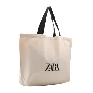 Tas tote Bag kanvas desain modis paket Sona tas belanja hijau harga rendah berbagai spesifikasi pabrik dengan ritsleting
