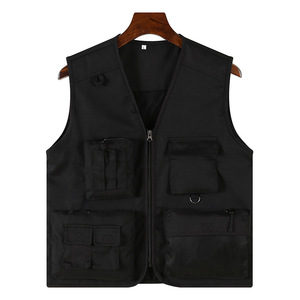Gilet Multitasche Autunnale in Poliestere Cotone Antipiega con Cerniera e Scollo a V, Personalizzabile con Logo Ricamato, per Volontari, Consegna ODM, <span class=keywords><strong>Chauffeur</strong></span>, OEM - Product Image 4