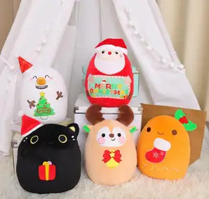 Nuovi regali di natale personalizzati farciti peluche ragazzi giocattolo del bambino pupazzo di neve peluche cuscini decorativi di natale gatto nero regalo di peluche di natale