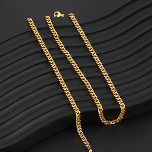 Jxx Luxury 24K Gold Plated Necklace Wholesale Brass Cuban Link Chains for Women and Men Classic Hip Hop Style - Product Image 4