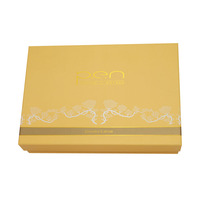 Boîte rigide de luxe dorée avec logo personnalisé, emballage cadeau haut et bas avec insert en mousse