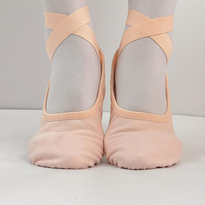 Chaussons de ballet en toile à bride unique entièrement élastiques pour femme, chaussures de <span class=keywords><strong>danse</strong></span> pointe extensibles, ballerines plates à <span class=keywords><strong>demi</strong></span>-semelle souples - Product Image 2