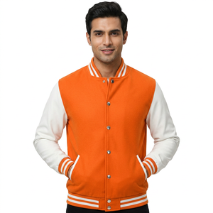 Blousons de baseball Nouvelle mode décontractée Qualité supérieure Patchwork Boutons Veste de sport Femme Homme Blouson universitaire d'équipe Personnalisé - Product Image 1
