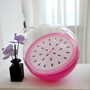 Pelota de playa inflable transparente de PVC con forma de sandía y limón, juguete acuático para niños, para jugar al aire libre - Product Image 3