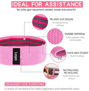 Fascia elastica in corda elastica 3 pezzi Set fasce elastiche per <span class=keywords><strong>esercizi</strong></span> con bottino dell'anca in tessuto elasticizzato in cotone resistente - Product Image 4