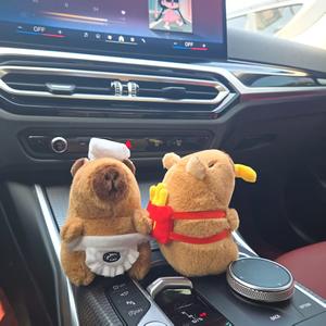 Porte-clés en peluche Feiya Capybara, série alimentaire frites et pain, jouets en peluche, ornements, pendentifs de sac moelleux, rembourrés en coton PP - Product Image 3