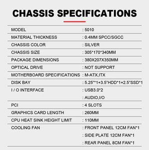 fabricante <span class=keywords><strong>Funda</strong></span> de <span class=keywords><strong>ordenador</strong></span> de Torre micro ATX con <span class=keywords><strong>mango</strong></span> nueva - Product Image 5