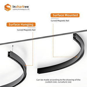 מודרני מעוצב חדש אלומיניום רכבת מגלשת מערכת תאורה מעגלית מסלול dc48v קשת מגנטית במסלול מגנטי dc48v שבב ar111 - Product Image 2
