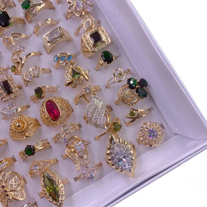 Nuevos Anillos de Circonita Cúbica Coloridos y Exagerados para Mujer, Chapados en Oro, con Retención de Color, Estilos Mixtos de Moda, Anillos de Dedo Llamativos - Product Image 5