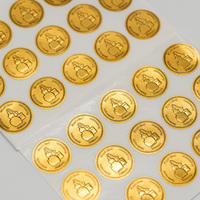 Étiquette adhésive en aluminium gaufré avec logo personnalisé imprimé en feuille d'or, autocollant gaufré en feuille d'or pour le cou de bouteille de vin