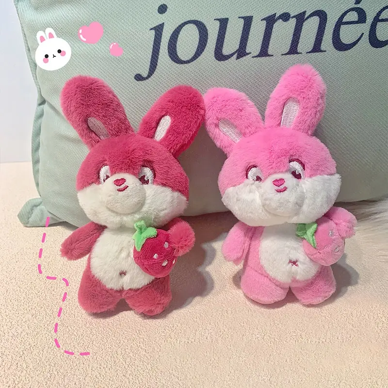 Hot Selling Cute Small Stuffed Animal Keychain Custom Strawberry Rabbit Plush Toy