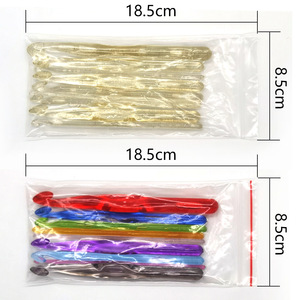 Outils de tricot, aiguilles à <span class=keywords><strong>tricoter</strong></span> en plastique colorées et crochets, <span class=keywords><strong>15</strong></span> cm, lot de 9, style mignon, modèle S06, dans un sac OPP - Product Image 2