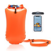 Bouée de sécurité et sac étanche pour la natation en eau libre, les triathlètes, le kayak – Flotteur visible pour entraînement sûr en PVC, 15 litres, bouées de piscine