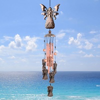 Campanas de Viento Retro de Hierro y Cobre con Diseño de Libélula y Pájaro, Decoración para Jardín, Hogar, Exterior, Colgantes Musicales Conmemorativos de Ángel, Decoración de Habitación Personalizada