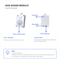 Module de mécanisme de boîte à voix en peluche avec cordon enroulable et enregistrable, design personnalisable