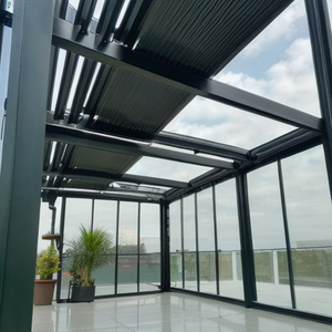 Pergola extérieure automatique imperméable/pare-soleil en métal avec auvents et pergola motorisée de luxe en aluminium à lames orientables - Product Image 1