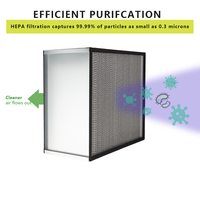 Filter Laminar Air Flow Hood Khusus 99,99% Kapasitas Tinggi Aluminium Deep Pleat HEPA Filter H13 H14