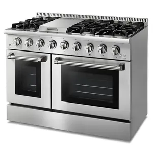 automatic 48 inch gas ranges with double oven and griddle gas hot seeling range gas stove with oven ranges