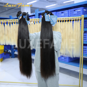Luxefame 10A di grado brasiliano di capelli lisci e setosi umani Bundle, capelli umani vergini lisci allineati con cuticole per donne nere - Product Image 2