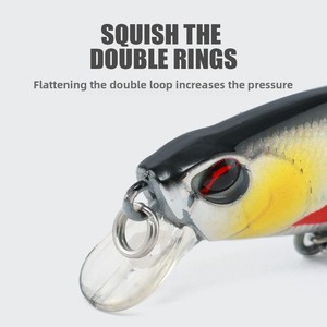 เหยื่อปลอมรูปปลาฉลามขนาดเล็ก 55 มม. 5 กรัม <span class=keywords><strong>สี</strong></span><span class=keywords><strong>ขาว</strong></span>และดำ ตัวเบ็ดเสริมแรง คิง รีนฟอร์ซ ฮุค เหยื่อแข็งพลาสติก - Product Image 4