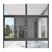 Accueil Balcon Double Verre Trois Pistes Pont Cassé Fenêtre Coulissante en Aluminium