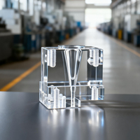 Composants sur mesure en PMMA acrylique transparent optique, usinage de précision par fraisage CNC à 5 axes,