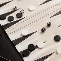Nouveau design de jeu de backgammon de voyage enroulable, logo en feuille d'or, 45 cm x 27 cm, toile de luxe personnalisée verte et orange, backgammon enroulable