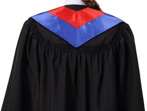 Estola de Graduación Bordada de 72 Pulgadas de Largo, Personalizada con la Bandera de Haití, Uniforme Escolar de Satén, 100% Poliéster - Product Image 4