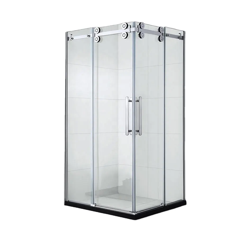 Cabine de douche coulissante Offre Spéciale porte en verre facile à nettoyer cabine de douche en verre tempéré avec plateau en ABS