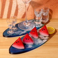 DM551 moule créatif en Silicone pour planche de surf, bricolage résine époxy plateau de service artistique horloge murale porte-clés cintre moule