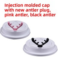 Capuchon à vis en plastique jetable épaissi de calibre 90, épaisseur 1 mm, sans impression, pour thé au lait, boissons froides, moulé par injection