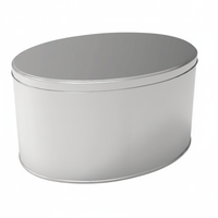 Scatola Ovale in Latta Kontensan L466 2 Lt per Noci e Sapori Regionali, Scatola in Metallo 147x106mm x H131mm con Coperchio Scorrevole