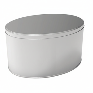 Boîte en fer blanc ovale 2 lt Noix et saveurs régionales Boîte en métal 147x106mm x H131 mm 2 lt Slip Lid - Product Image 2