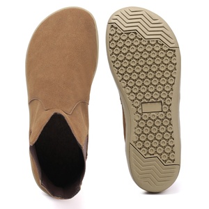 Chaussures pieds nus avec logo personnalisé, doublées de cuir véritable, plates, demi-<span class=keywords><strong>bottines</strong></span> <span class=keywords><strong>Chelsea</strong></span>, large boîte à orteils, zéro dénivelé, minimalistes, bottes pieds nus à la cheville - Product Image 4