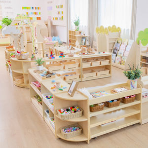 Grande bibliothèque d'arbre meubles de jardin d'enfants en bois Armoire de rangement pour bébé de haute qualité avec compartiments - Product Image 5