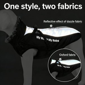 Abbigliamento Invernale di Lusso per Animali Domestici, Cappotto Imbottito in Cotone Riflettente e Caldo per Cani, Giacca per Cani con Colletto in Pelliccia, Vestiti per Cani di Taglia Grande, Costumi per Animali - Product Image 3