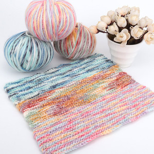1ply 12 Color 65% Polyester 25% Acrylique 10% Nylon 5% <span class=keywords><strong>Laine</strong></span> mélangée DIY Section Dyed Fancy Big Belly Yarn 50g Ball - Product Image 3