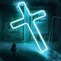 Vente flash : enseigne au néon en forme de croix, logo personnalisé, enseignes au néon LED avec éclairage LED, décoration pour chambre à coucher, église