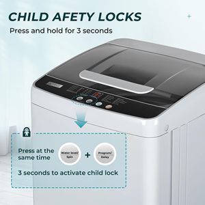 Euhomy 1.03cu.ft máy giặt 8.8lbs công suất nhỏ xách tay máy giặt với 10 chương trình 5 mực nước - Product Image 3