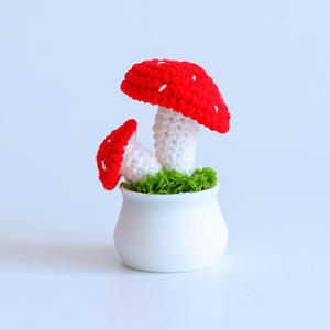 Crochet fait main tricot décor à la maison mignon champignon lapin cerf fleurs en <span class=keywords><strong>pot</strong></span> pour noël fête des mères saint valentin cadeau - Product Image 3